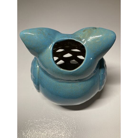Green Ceramic Owl Tea Light Candle Holder - Picture 6 of 6